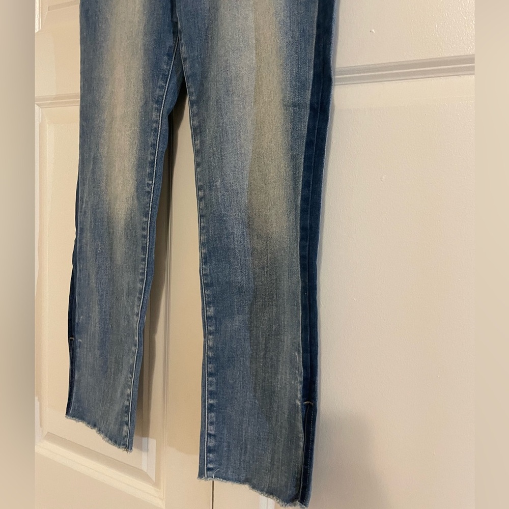 Flying Monkey Mid Rise Skinny Ankle Dark Side Stripe Jeans Size 29 - Picture 3 of 13
